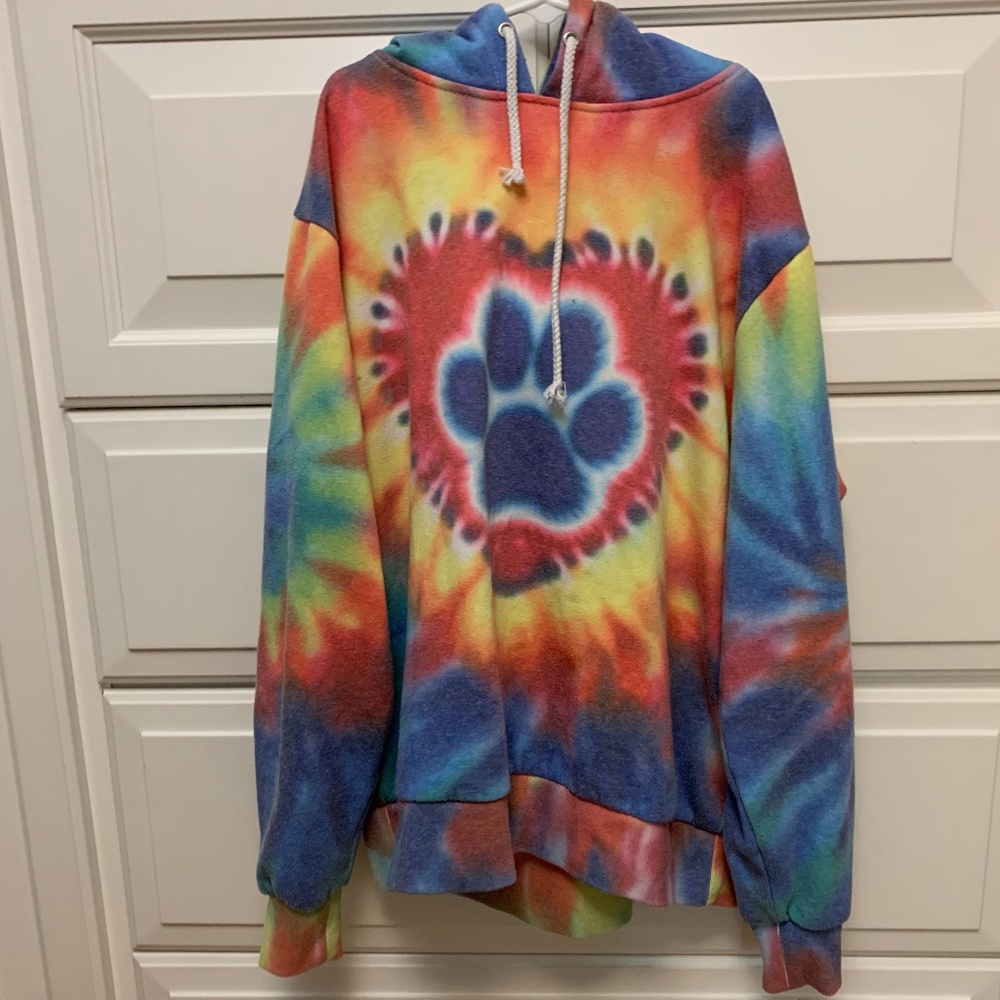 tie dye animal rescue hoodie